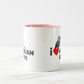 I Heart African Grays Tweekleurige Koffiemok (Center)