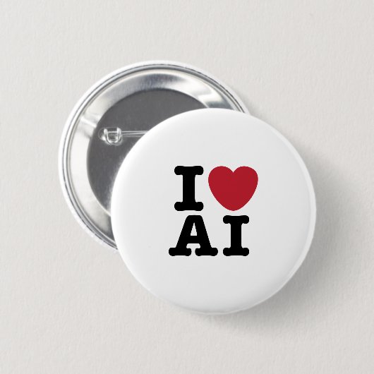 I Heart AI Ronde Button 5,7 Cm (Voorkant /achterkant)