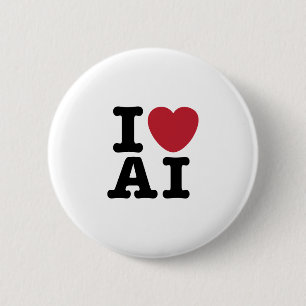 I Heart AI Ronde Button 5,7 Cm