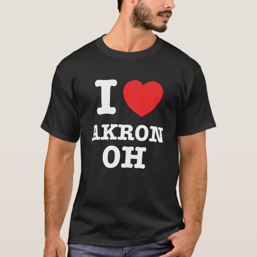 I Heart Akron Ohio OH Love T-shirt (Voorkant)