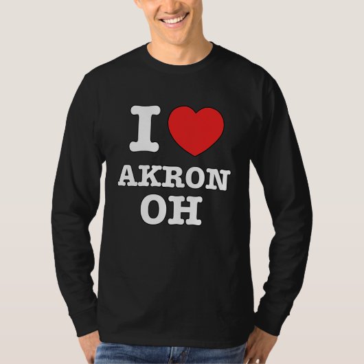 I Heart Akron Ohio OH Love T-shirt (Voorkant)