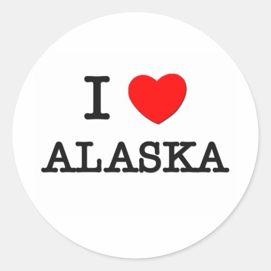 I HEART ALASKA RONDE STICKER (Voorkant)