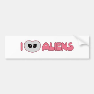I Heart Aliens Bumpersticker