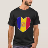 I Heart Andorra - Leuk Andorrees Vlag Hart T-shirt (Voorkant)