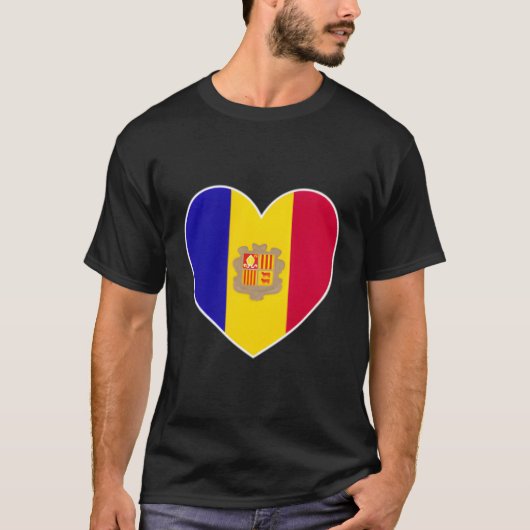 I Heart Andorra - Leuk Andorrees Vlag Hart T-shirt (Voorkant)