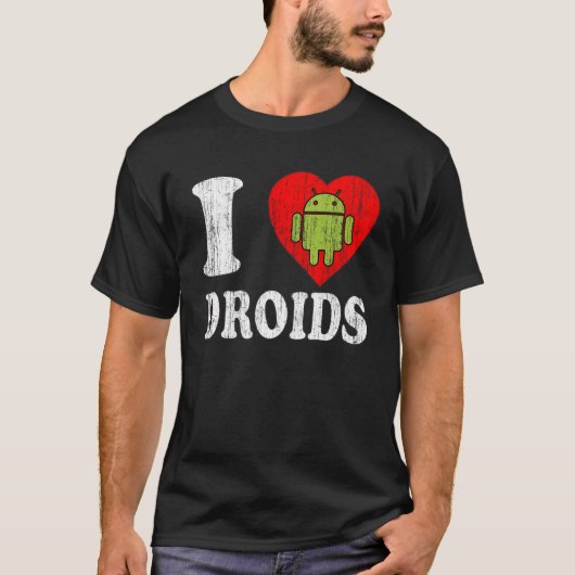 I HEART ANDROID LOVE DROID LOGO ROBOT SHIRT (Voorkant)