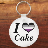 I Heart Asexual Cake Ace Pride Flag Design Sleutelhanger (Voorkant)