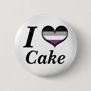 I Heart Asexual Cake Ronde Button 5,7 Cm