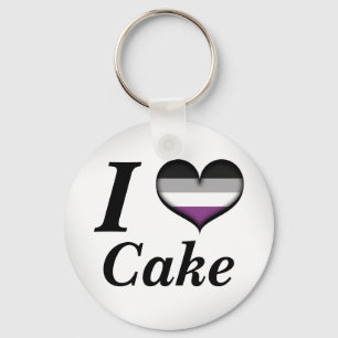 I Heart Asexual Cake Sleutelhanger