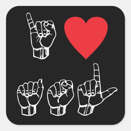 I Heart ASL I Love Sign Language Sticker (Voorkant)