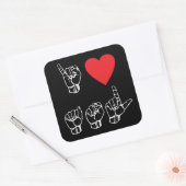 I Heart ASL I Love Sign Language Sticker (Envelop)