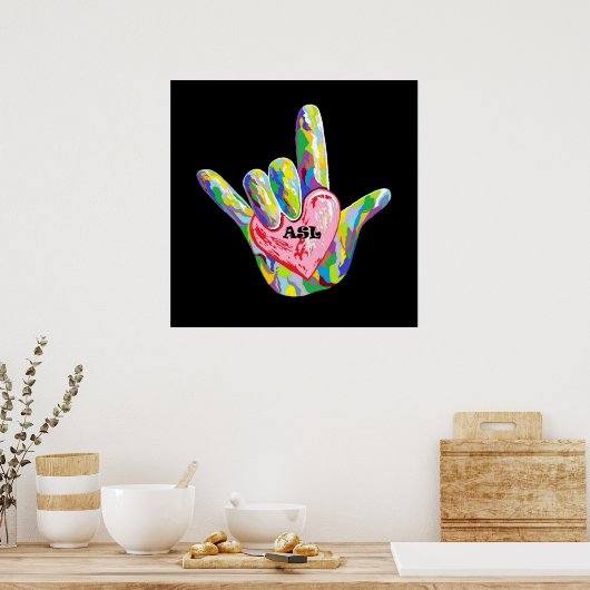 I Heart ASL Poster (Keuken)
