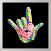 I Heart ASL Poster (Voorkant)