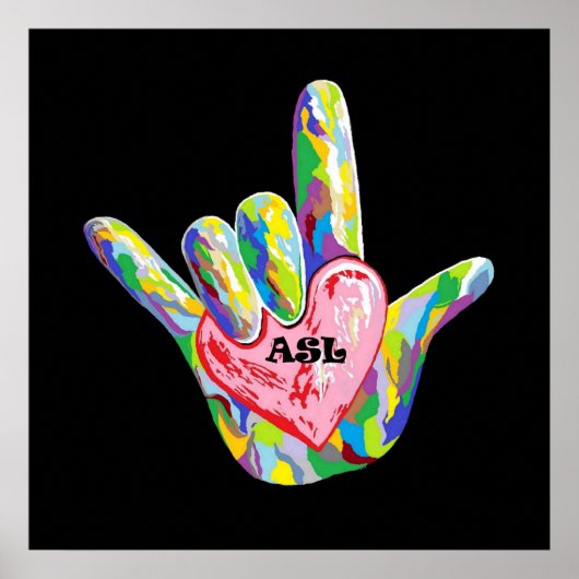 I Heart ASL Poster (Voorkant)