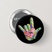 I Heart ASL Ronde Button 5,7 Cm (Voorkant /achterkant)