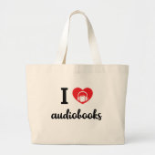 I Heart Audiobooks (zwart ontwerp) Grote Tote Bag (Voorkant)