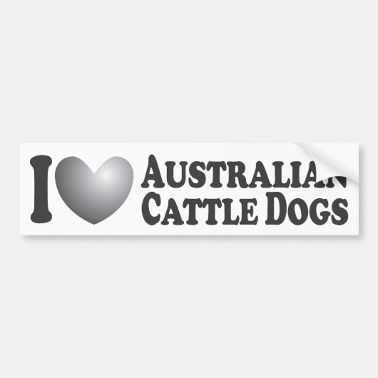 I Heart Australian Cattle Dogs - Bumpersticker (Voorkant)