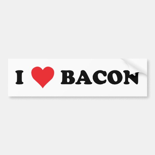 I Heart Bacon Bumpersticker (Voorkant)