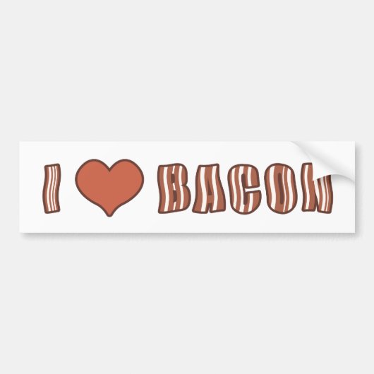 I Heart Bacon Bumpersticker 001 (Voorkant)