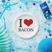 I Heart Bacon Papieren Bordje (Feest)