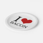I Heart Bacon Papieren Bordje (Gekanteld)