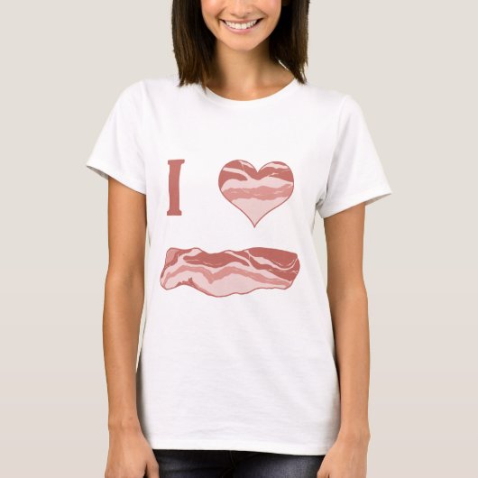 I Heart Bacon T-shirt (Voorkant)