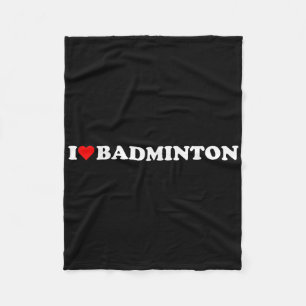 I Heart Badminton I Love Badminton Hobby Theme Lov Fleece Deken