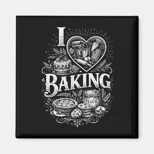 I Heart Baking Magneet (Voorkant)