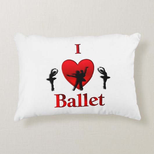 I Heart Ballet Accent Kussen (Voorkant)