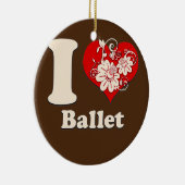 I Heart Ballet Floral Heart Keramisch Ornament (Rechts)