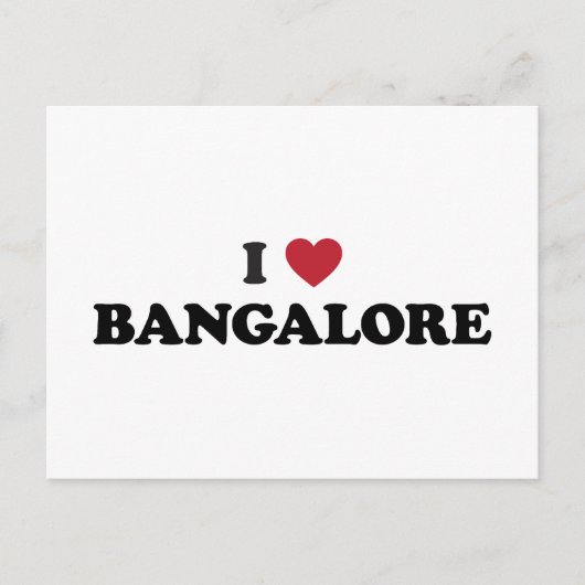 I Heart Bangalore India Briefkaart (Voorkant)
