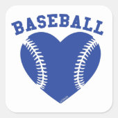 I HEART BASEBALL VIERKANTE STICKER (Voorkant)