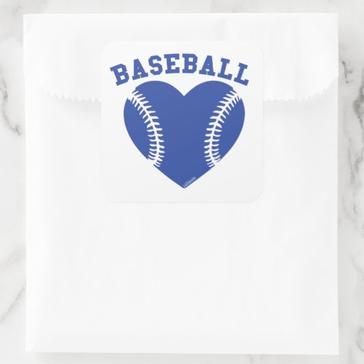 I HEART BASEBALL VIERKANTE STICKER (Tas)