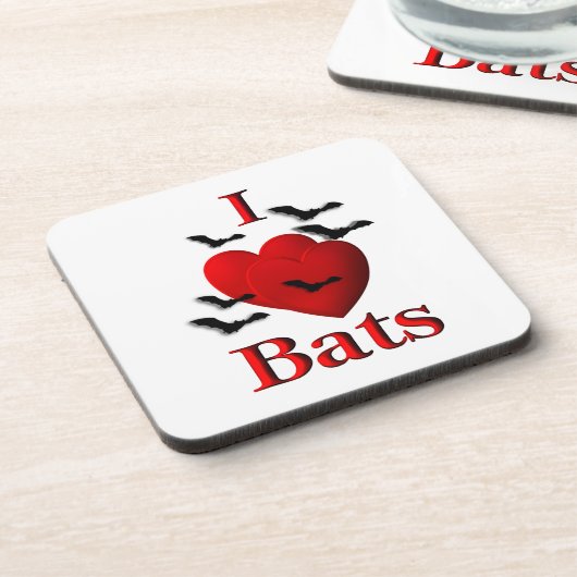 I Heart Bats Bier Onderzetter (Linkerzijde)