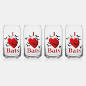 I Heart Bats Blikvorm Glas (Voorkant)