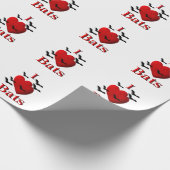 I Heart Bats Cadeaupapier (Hoek)