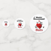 I Heart Bats Happy Halloween Confetti (Achterkanten)