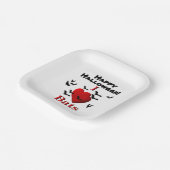 I Heart Bats Happy Halloween Papieren Bordje (Gebogen)