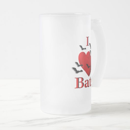 I Heart Bats Matglas Bierpul (Voorkant rechts)