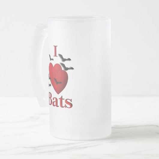 I Heart Bats Matglas Bierpul (Voorkant links)