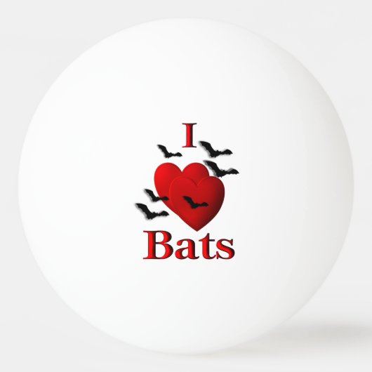 I Heart Bats Pingpongbal (Achterkant)