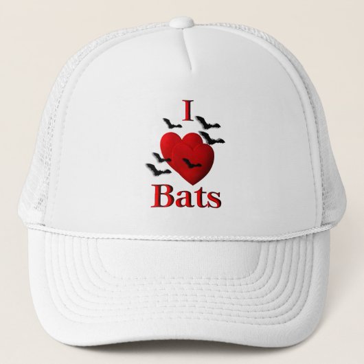 I Heart Bats Trucker Pet (Voorkant)