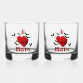I Heart Bats Whisky Glas (Voorkant)