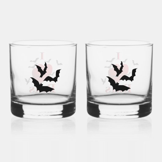 I Heart Bats Whisky Glas (Achterkant)