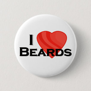I Heart Beards Pin Back Button