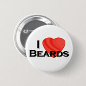 I Heart Beards Pin Back Button (Voorkant /achterkant)