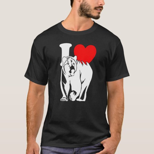 I Heart Bears Cute I Love Bears Grizzly Bear T-shirt (Voorkant)