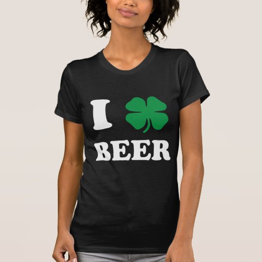 I Heart Beer Black T-shirt (Voorkant)