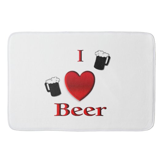 I Heart Beer Design Badmat (Voorkant)