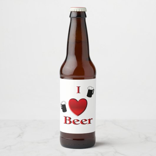 I Heart Beer Design Bier Etiket (Voorkant)